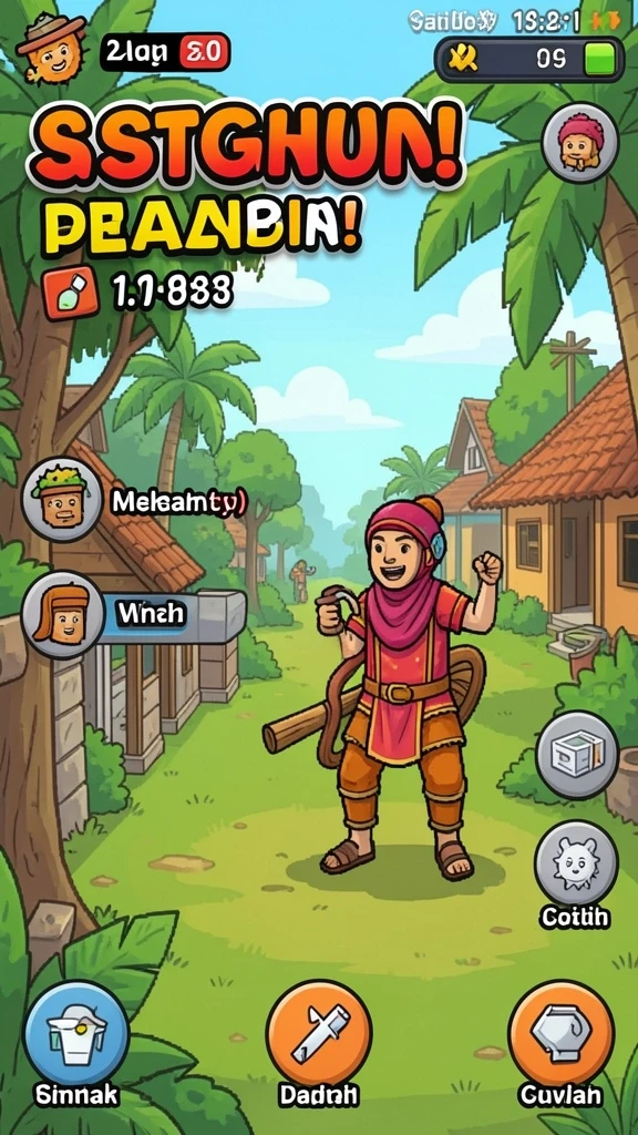 Contoh level yang menunjukkan tantangan yang menarik.