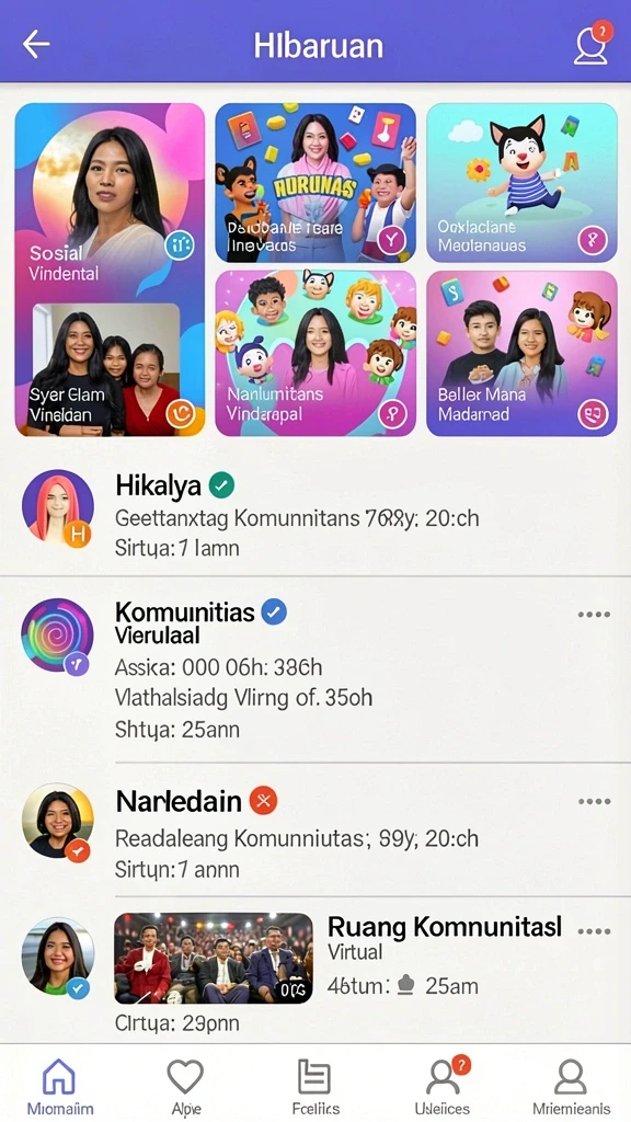 Fitur interaksi sosial yang menghubungkan pemain.