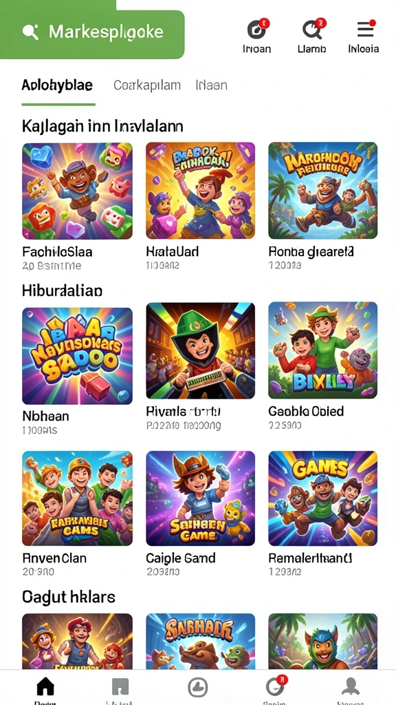 Berbagai pilihan permainan yang dapat dimainkan.