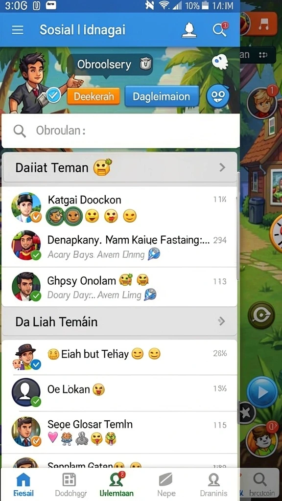 Fitur sosial yang memungkinkan interaksi antar pemain.