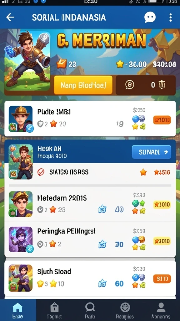 Tampilan permainan yang mendebarkan saat Anda bermain.